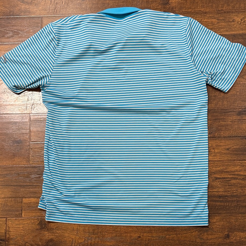 Callaway Blue and White Striped Polo Shirt - Picture 5 of 5